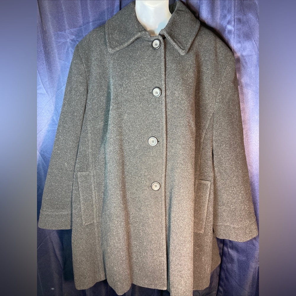 MARVIN RICHARDS WOMEN'S BLACK WOOL BLEND PEA COAT SIZE 3X